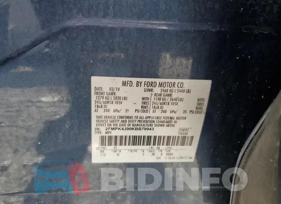 2FMPK4J90KBB79943 Photo# 13