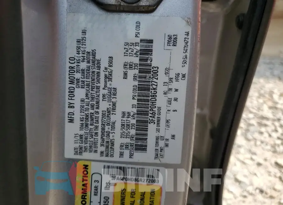 3FA6P0HD8GR272003 Photo# 12