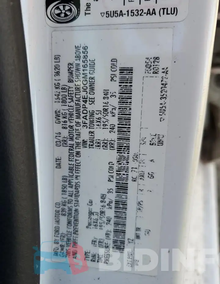 3FADP4EJ0GM165856 Photo# 12