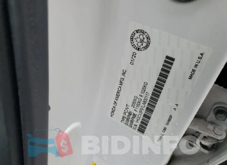 1HGCV3F91LA800117 Photo# 13