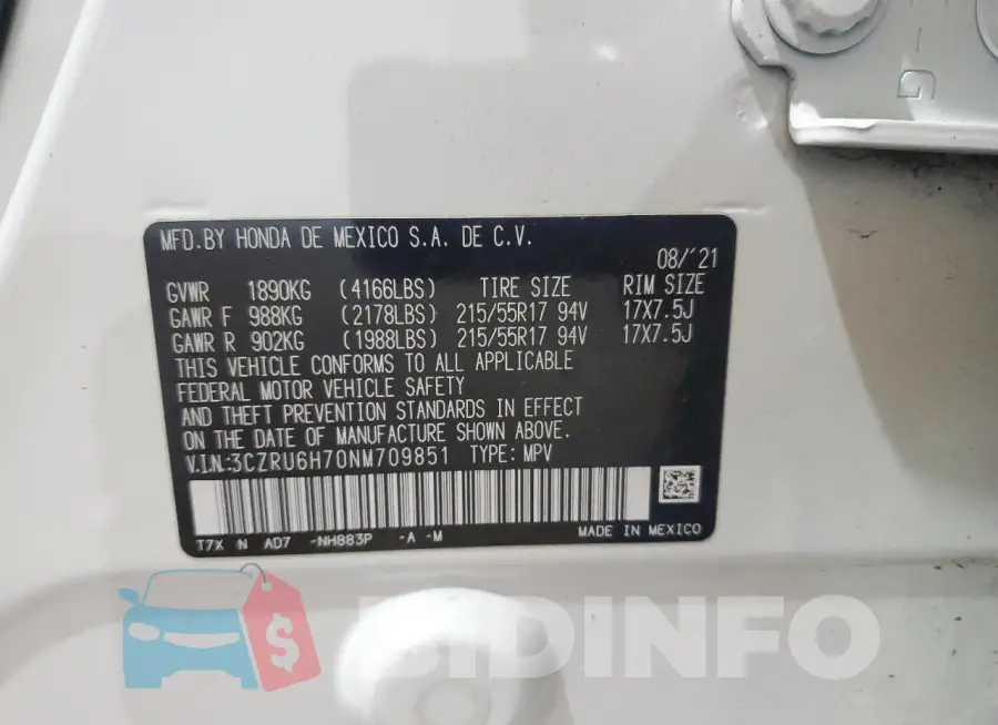 3CZRU6H70NM709851 Photo# 13