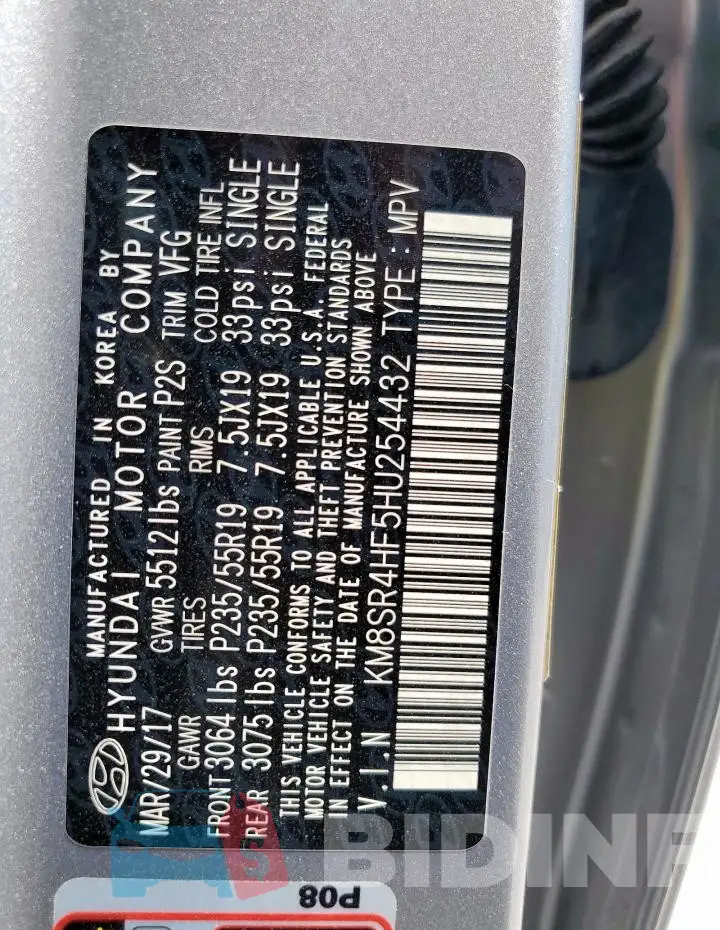 KM8SR4HF5HU254432 Photo# 13
