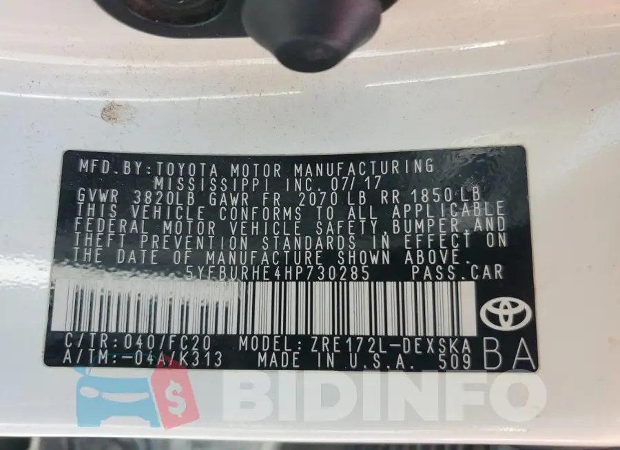 5YFBURHE4HP730285 Photo# 13