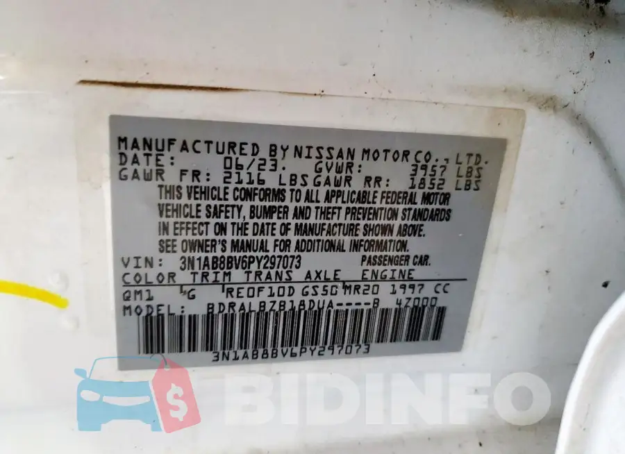 3N1AB8BV6PY297073 Photo# 12