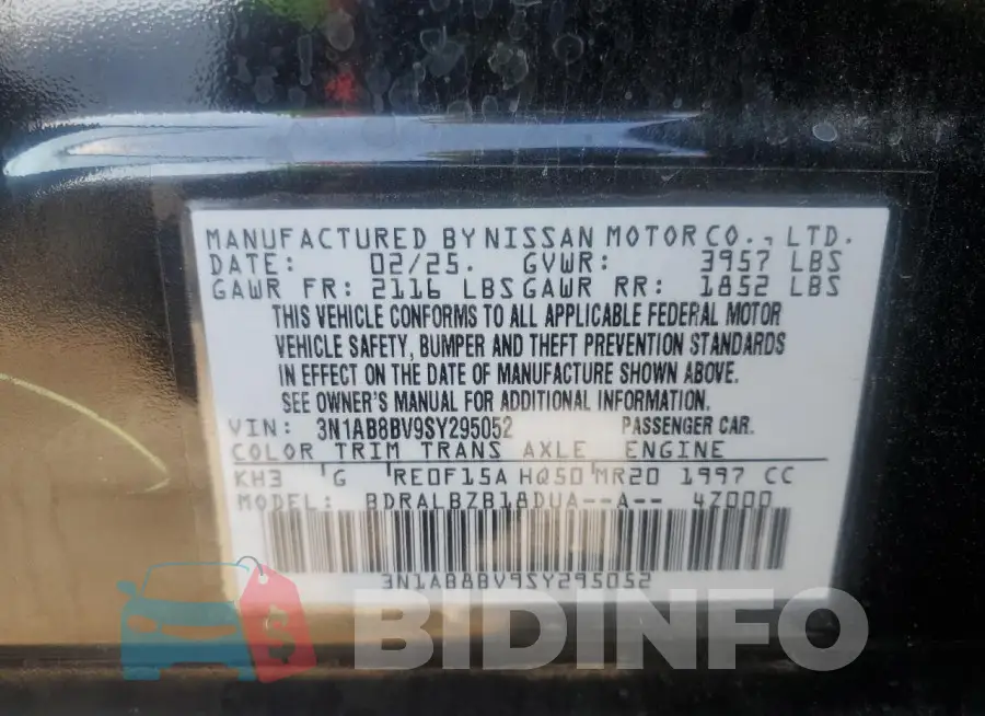 3N1AB8BV9SY295052 Photo# 12