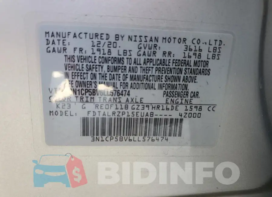3N1CP5BV6LL576474 Photo# 13
