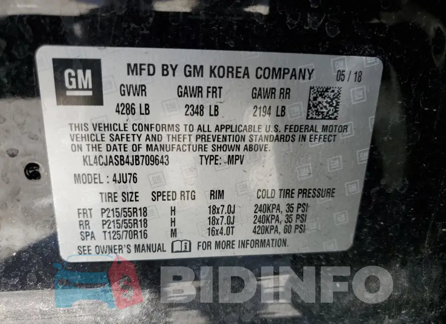 KL4CJASB4JB709643 Photo# 13