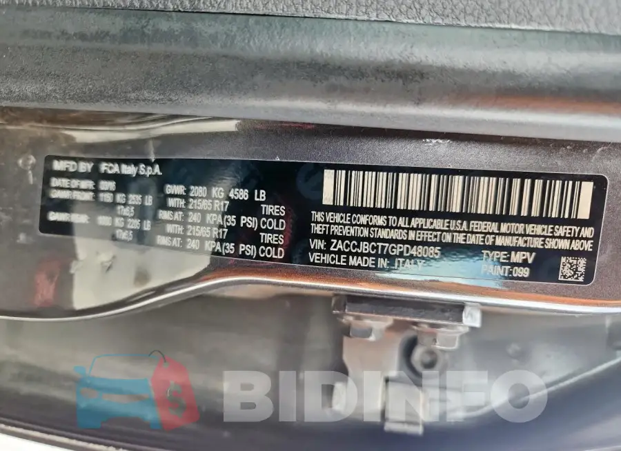 ZACCJBCT7GPD48085 Photo# 13