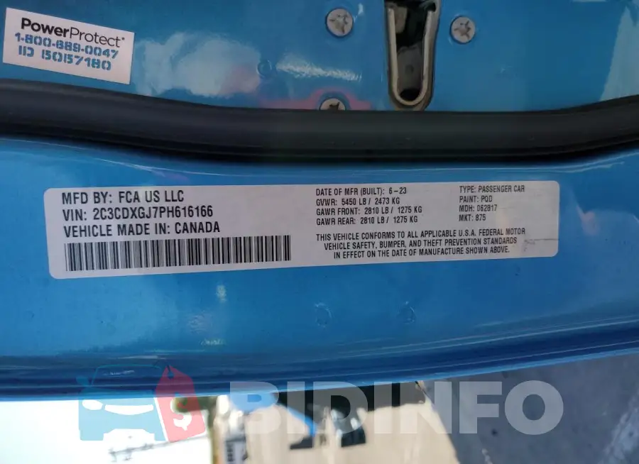 2C3CDXGJ7PH616166 Photo# 12