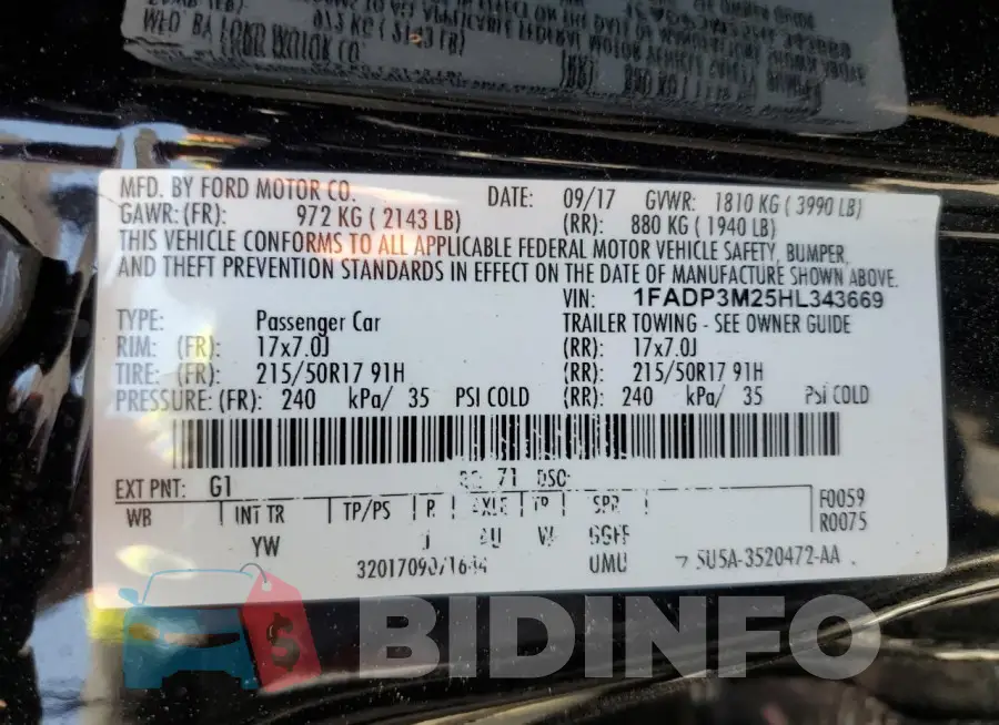 1FADP3M25HL343669 Photo# 13