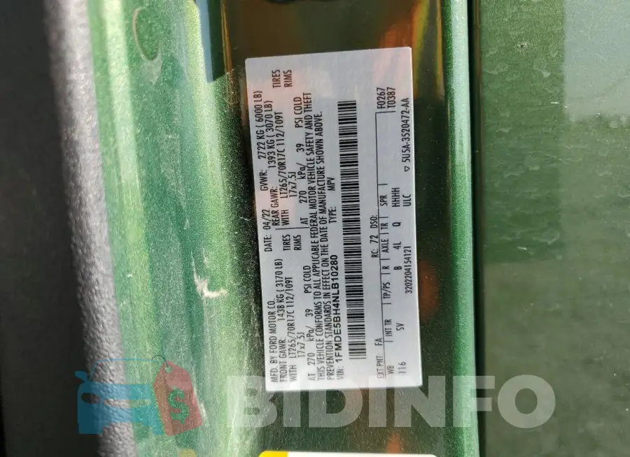 1FMDE5BH4NLB10280 Photo# 13