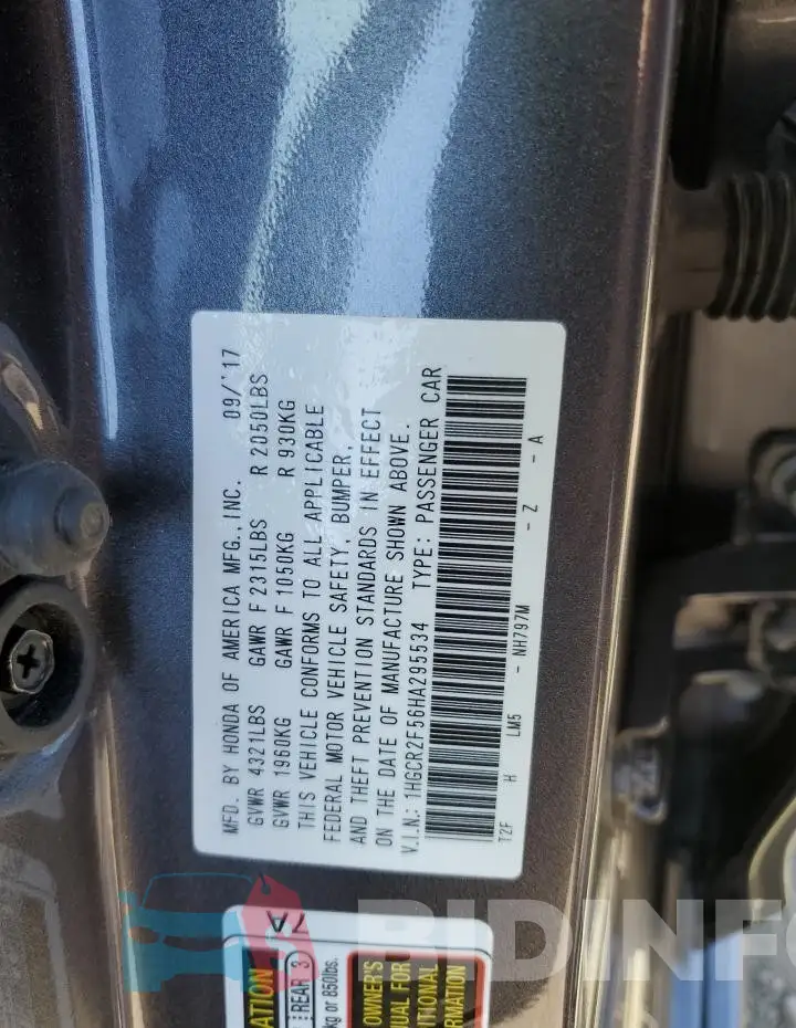 1HGCR2F56HA295534 Photo# 12