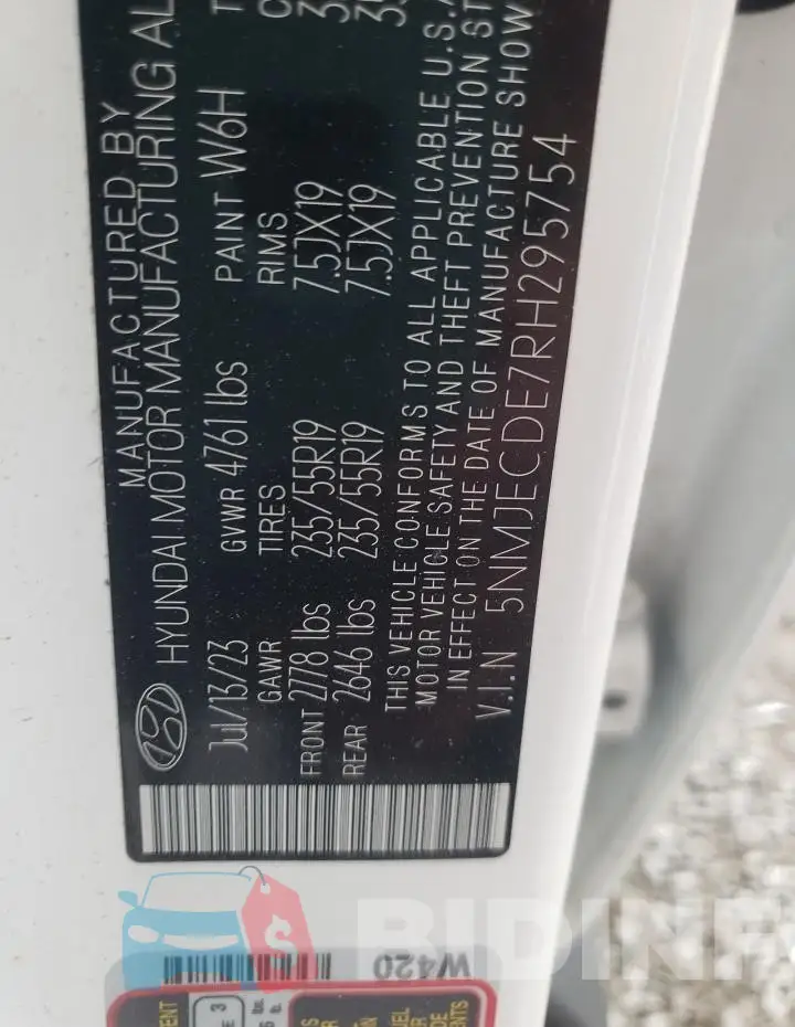 5NMJECDE7RH295754 Photo# 13