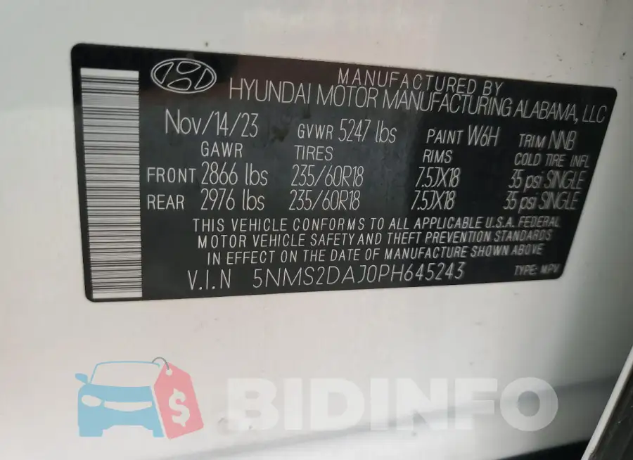 5NMS2DAJ0PH645243 Photo# 14