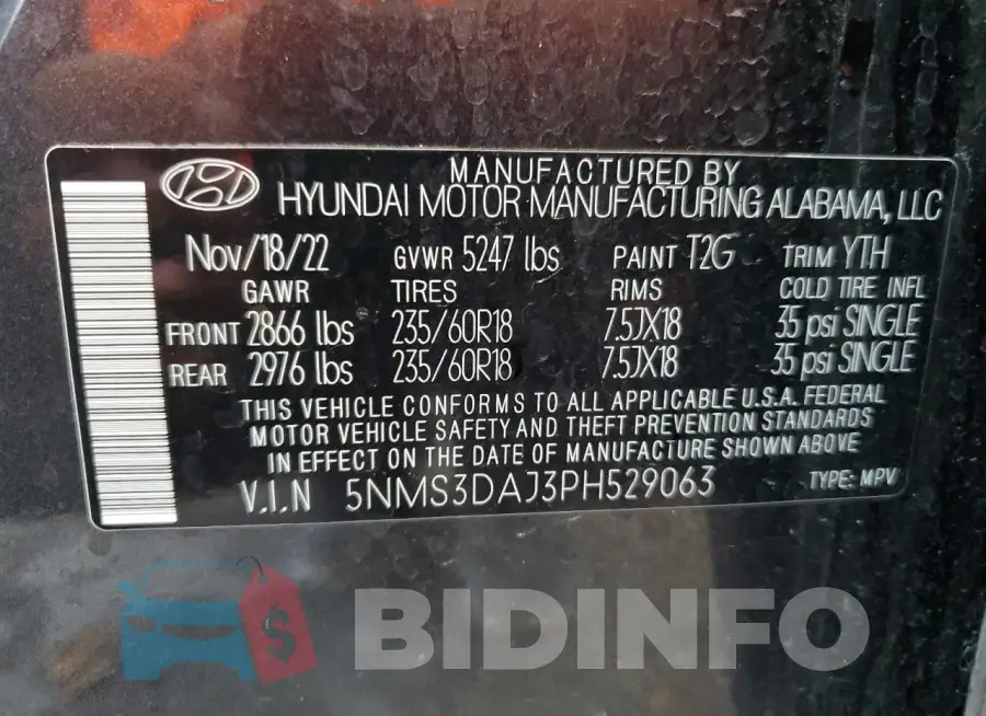 5NMS3DAJ3PH529063 Photo# 14