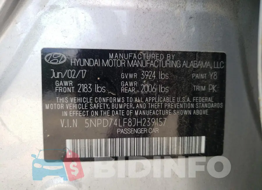 5NPD74LF8JH239157 Photo# 13