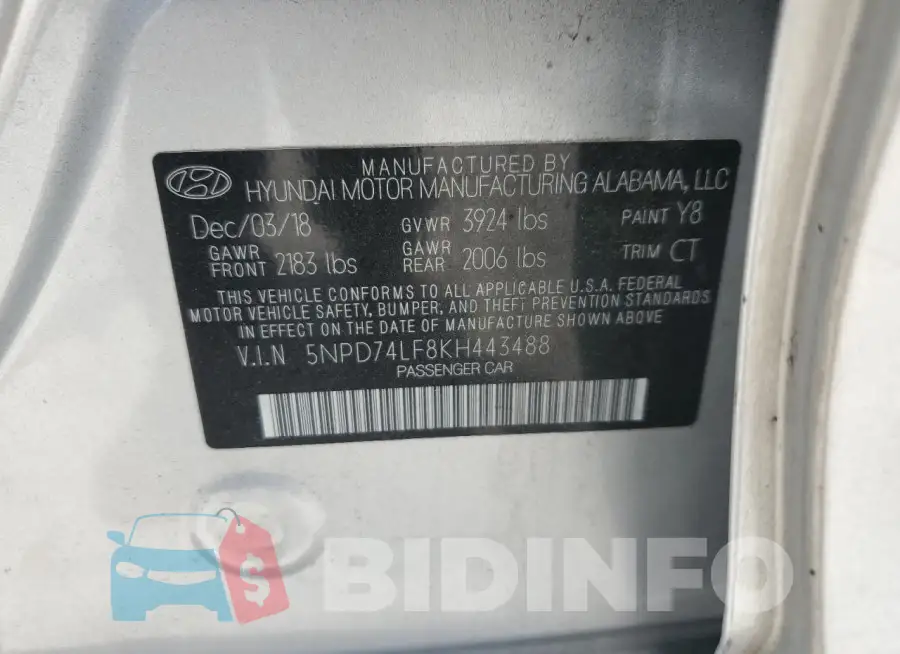 5NPD74LF8KH443488 Photo# 12