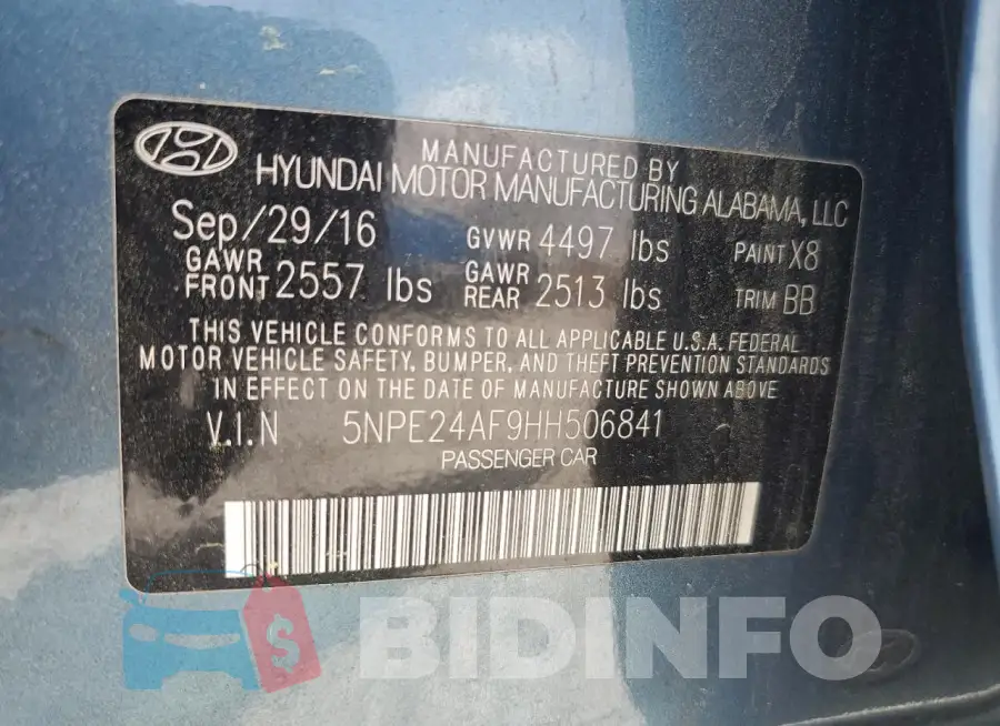 5NPE24AF9HH506841 Photo# 12
