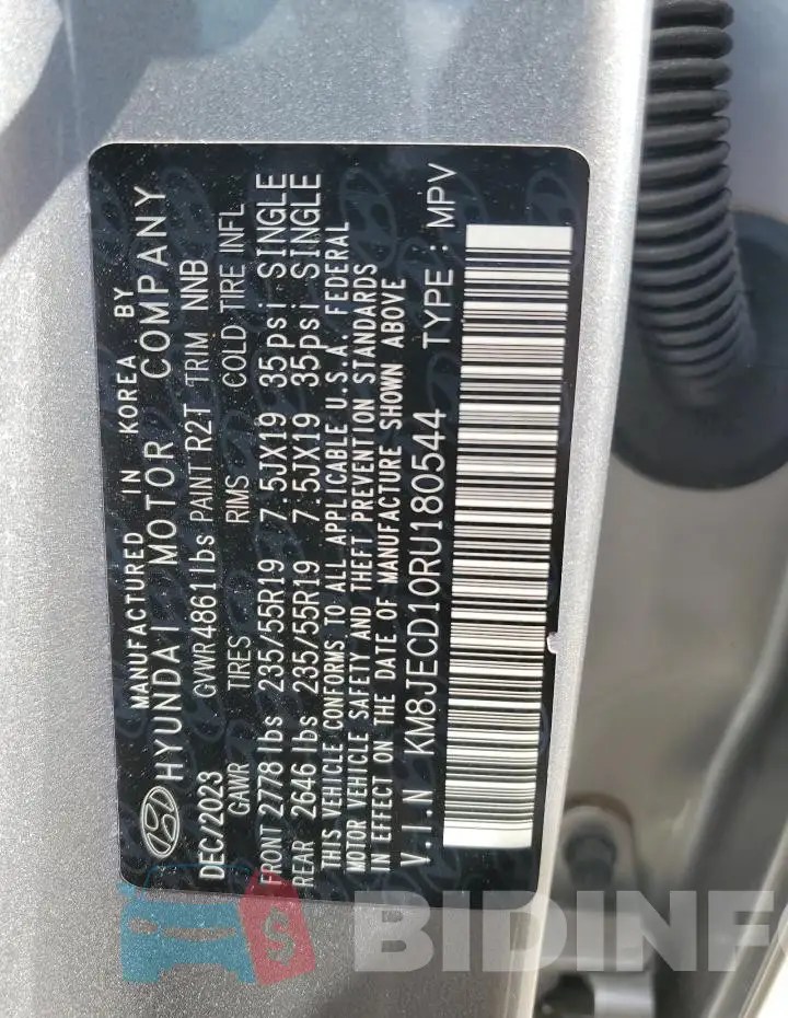 KM8JECD10RU180544 Photo# 12