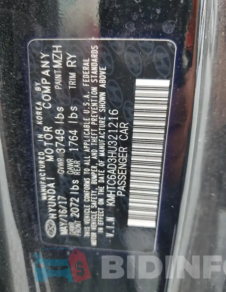 KMHTC6AD3HU321216 Photo# 13