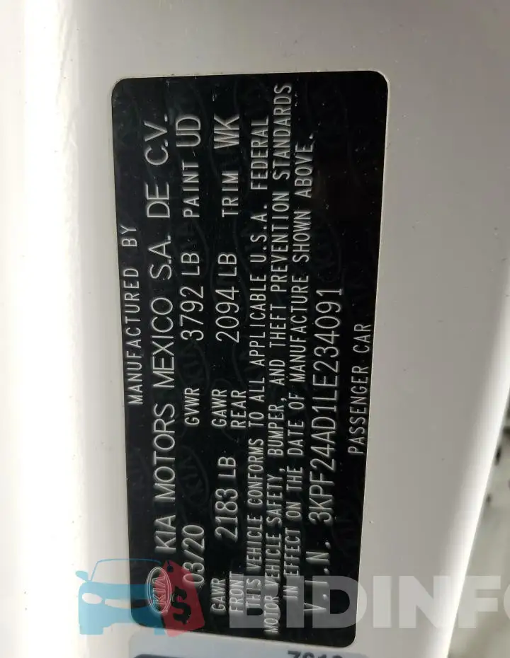 3KPF24AD1LE234091 Photo# 12