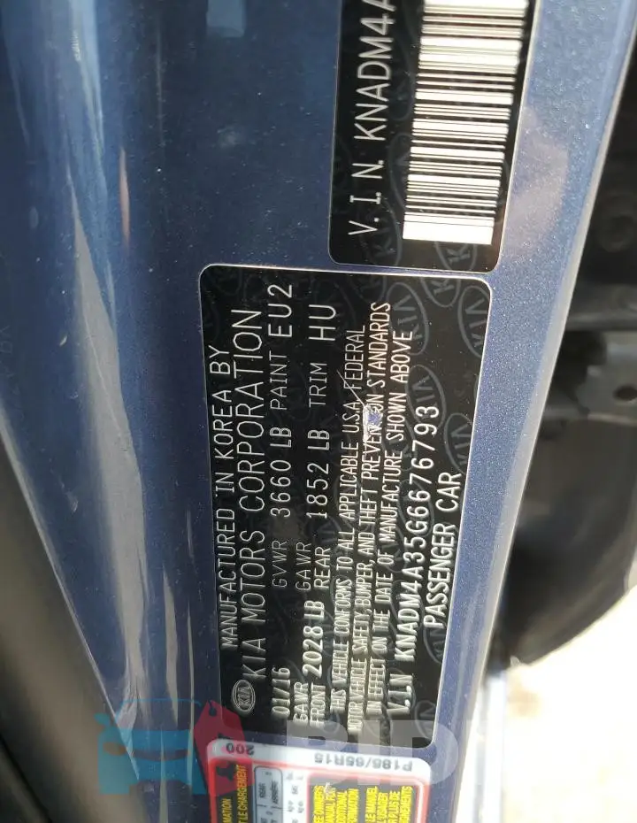 KNADM4A35G6676793 Photo# 12