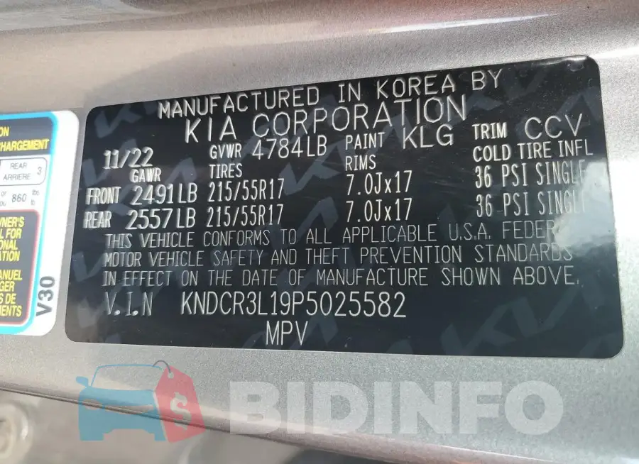 KNDCR3L19P5025582 Photo# 13