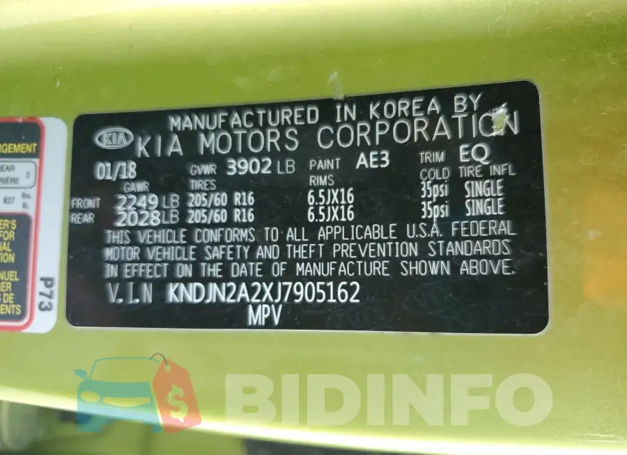 KNDJN2A2XJ7905162 Photo# 13
