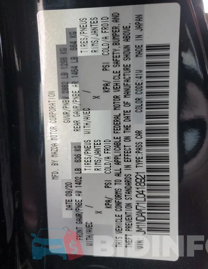 JM1NDAM71L0418921 Photo# 12