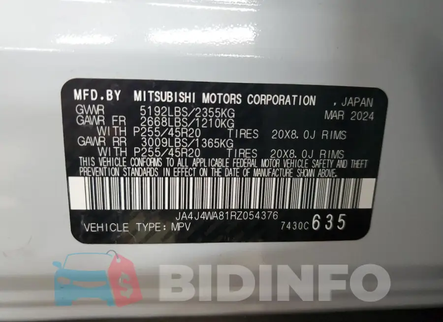 JA4J4WA81RZ054376 Photo# 13