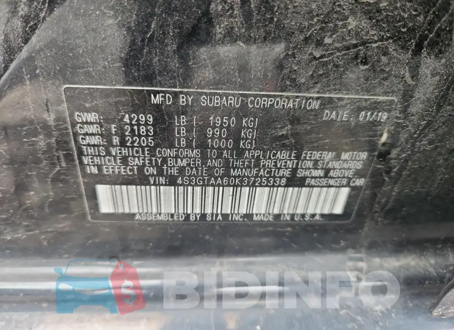 4S3GTAA60K3725338 Photo# 12