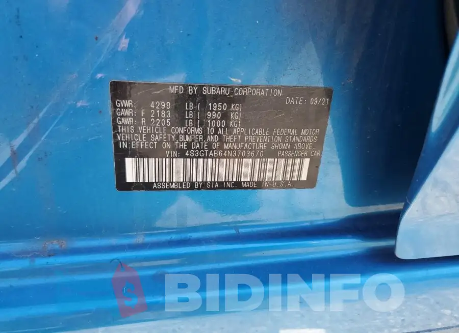 4S3GTAB64N3703670 Photo# 12