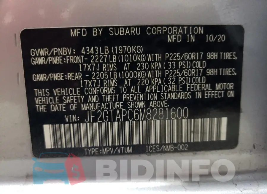 JF2GTAPC6M8281600 Photo# 14