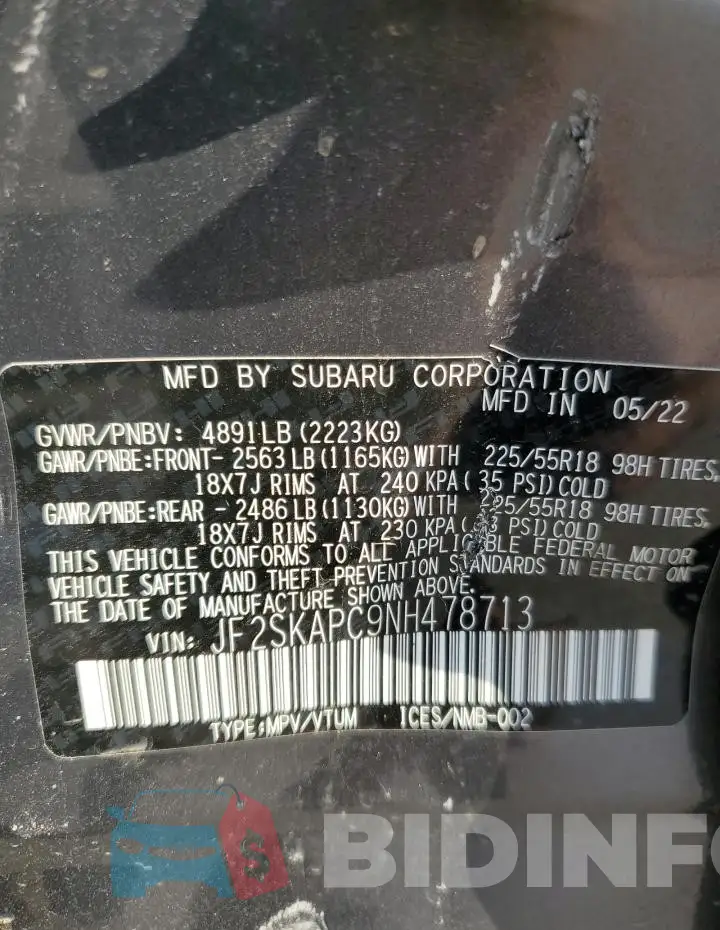 JF2SKAPC9NH478713 Photo# 12