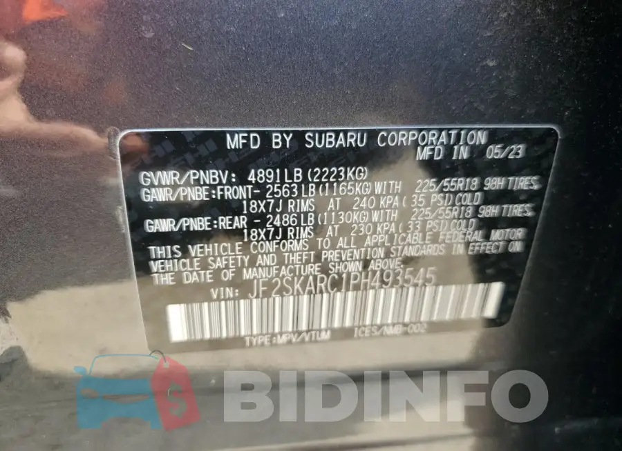JF2SKARC1PH493545 Photo# 12