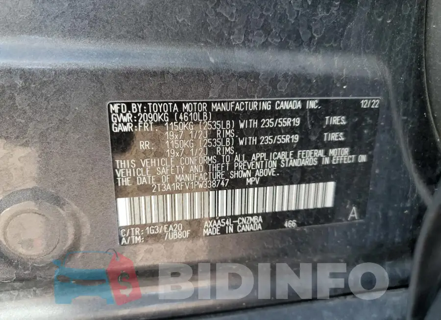 2T3A1RFV1PW338747 Photo# 14