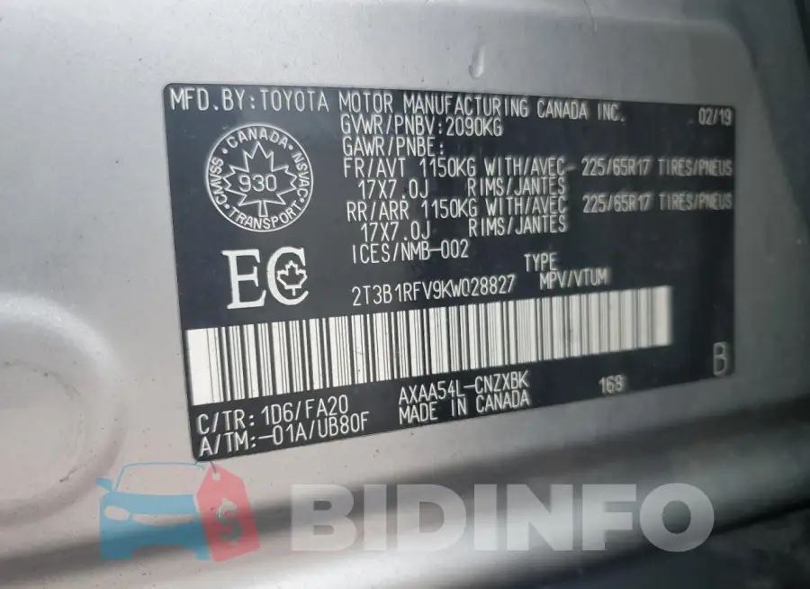 2T3B1RFV9KW028827 Photo# 13