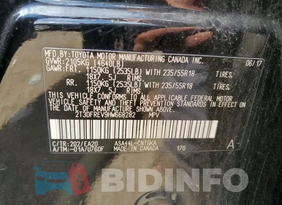 2T3DFREV9HW668282 Photo# 13