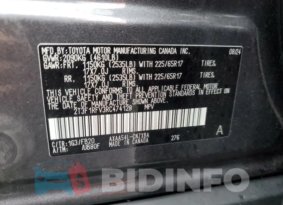 2T3F1RFV3RC474128 Photo# 13