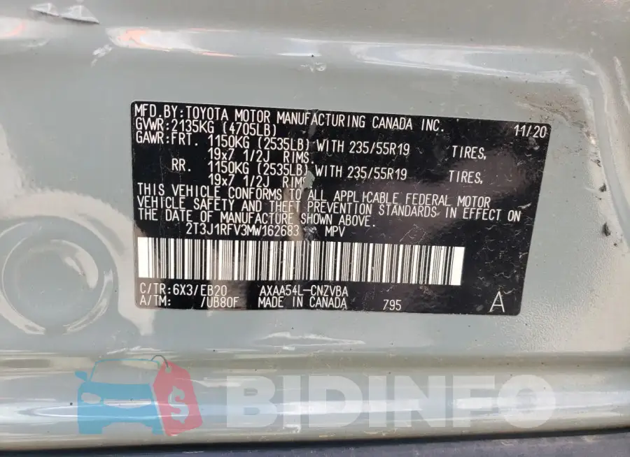 2T3J1RFV3MW162683 Photo# 13