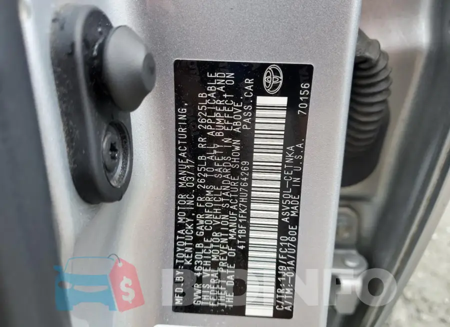 4T1BF1FK7HU764269 Photo# 12
