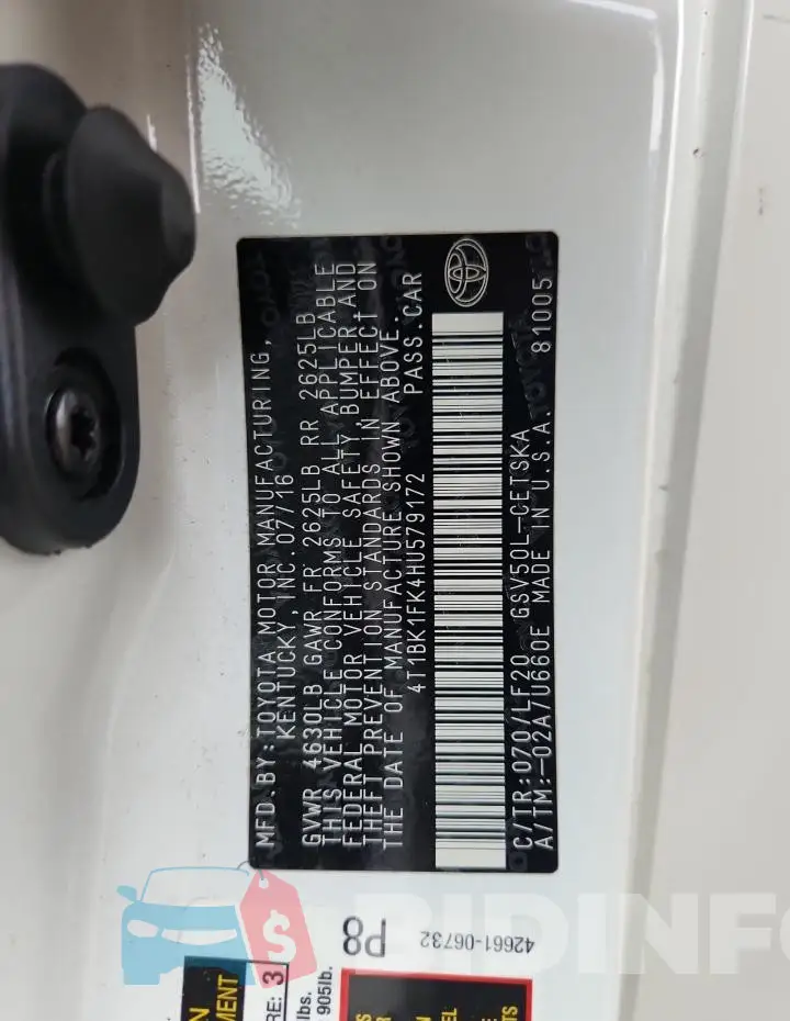 4T1BK1FK4HU579172 Photo# 13