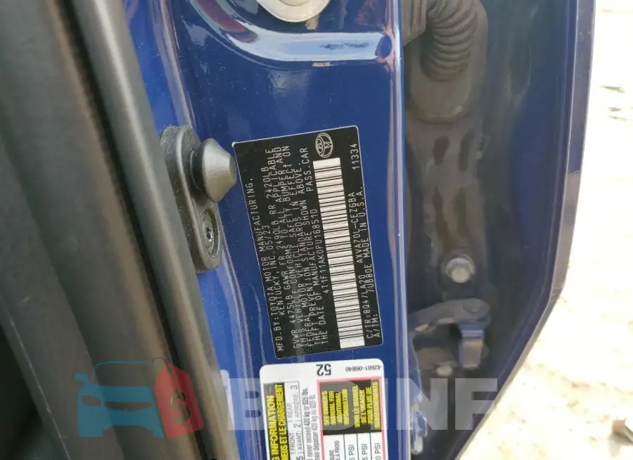 4T1F11AK0PU168510 Photo# 12