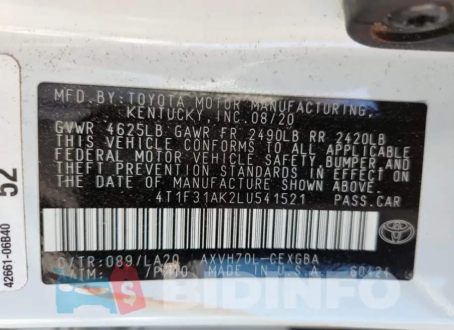 4T1F31AK2LU541521 Photo# 12
