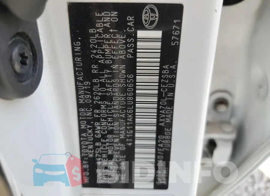 4T1G11AK6LU860656 Photo# 12