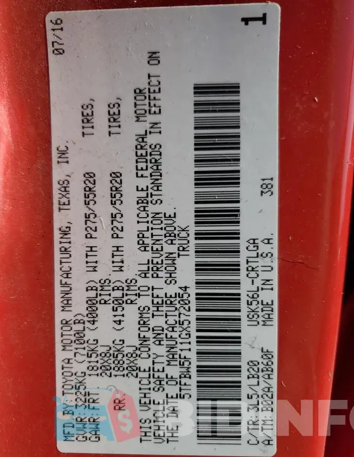5TFBW5F11GX572054 Photo# 12