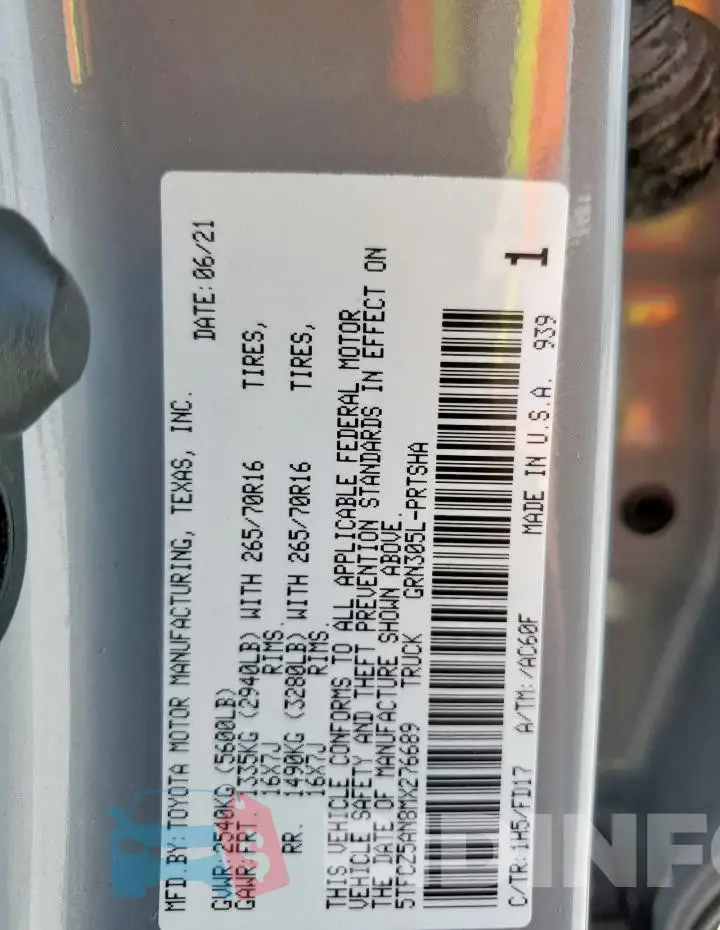 5TFCZ5AN8MX276689 Photo# 12