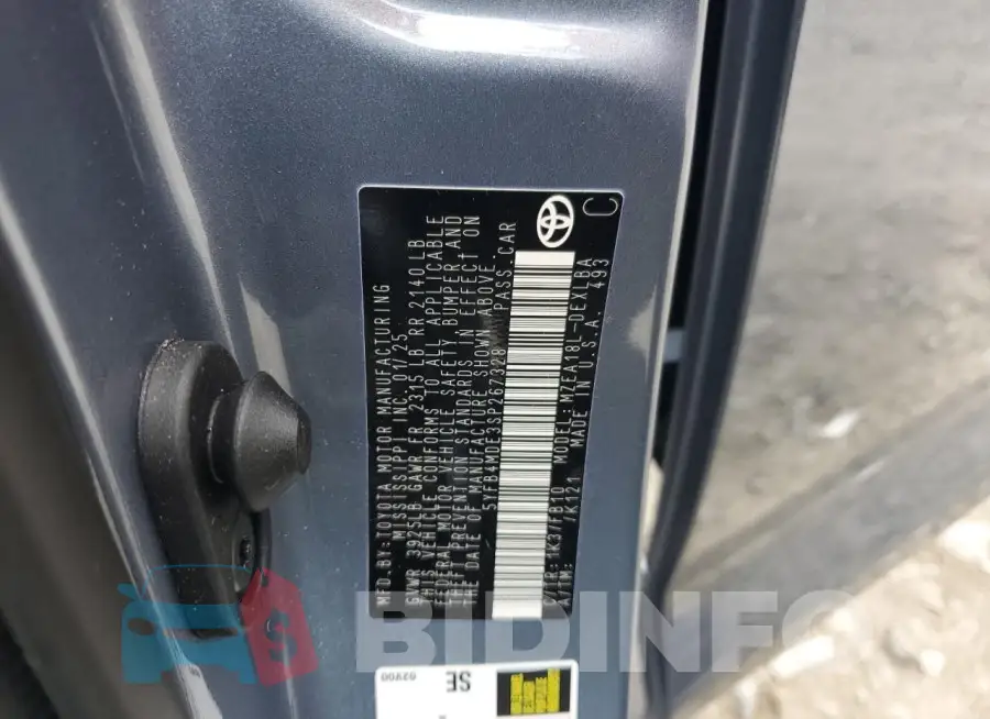 5YFB4MDE3SP267328 Photo# 12
