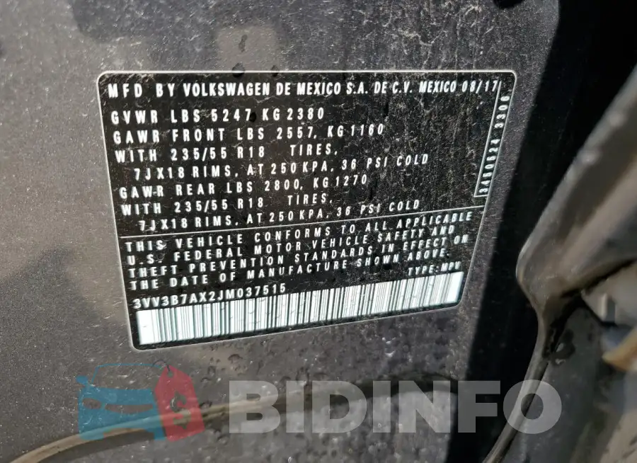 3VV3B7AX2JM037515 Photo# 13