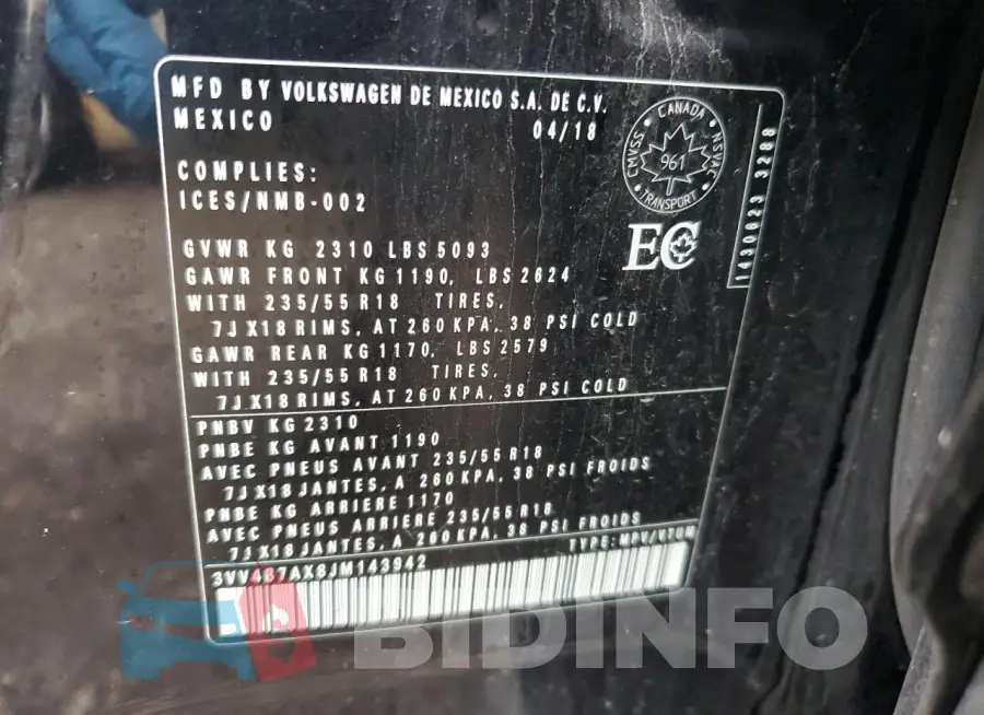 3VV4B7AX8JM143942 Photo# 13